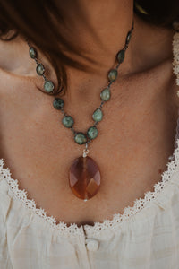 Moss and Flame Necklace