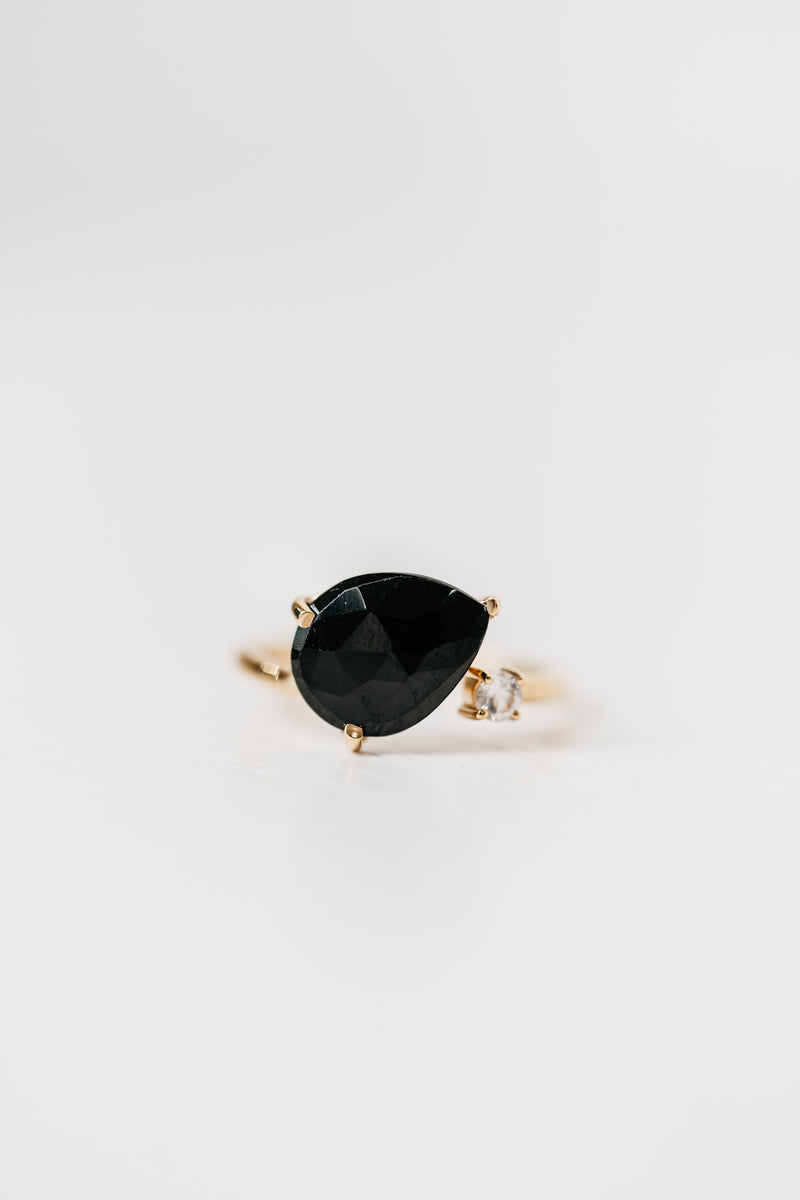 Seashore Ring | Black Spinel + Crystal