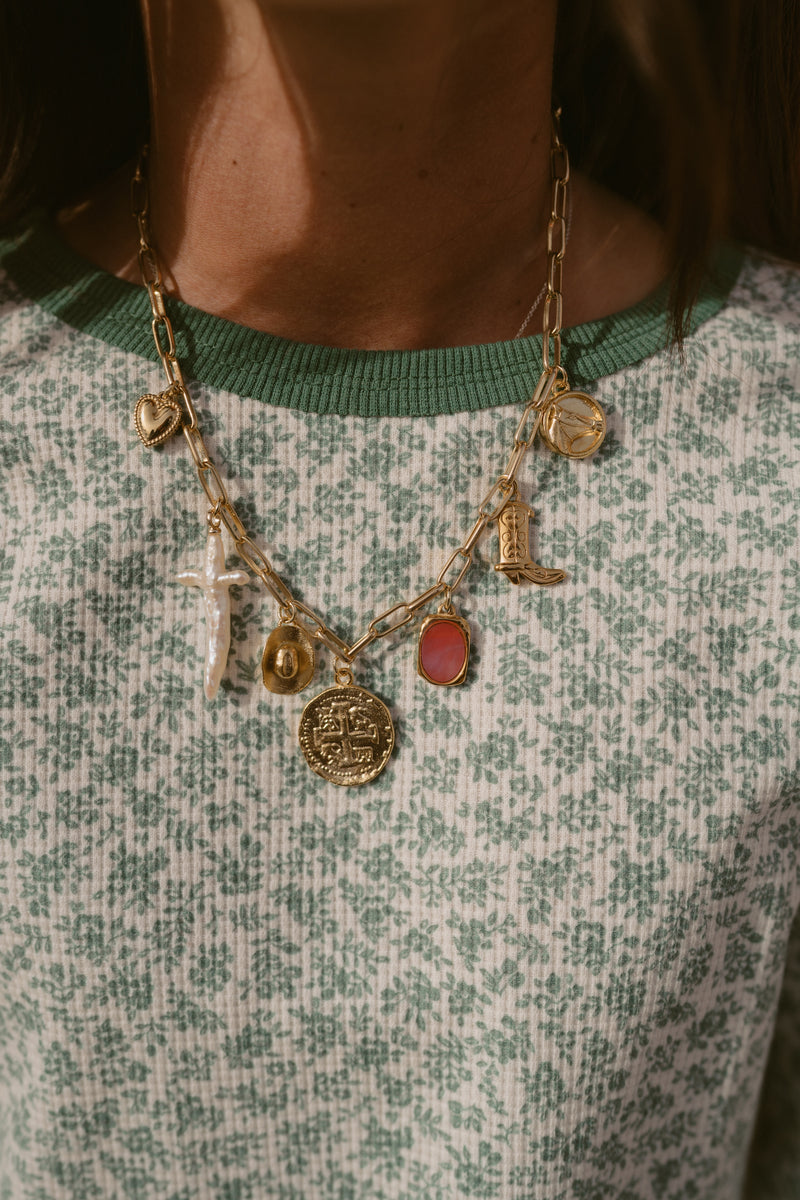 Rosy Girl Charm Necklace