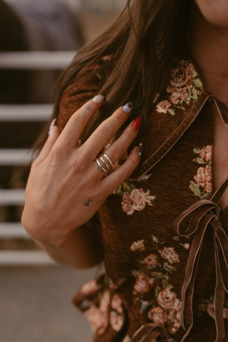 Swirl Ring | Silver + Gold