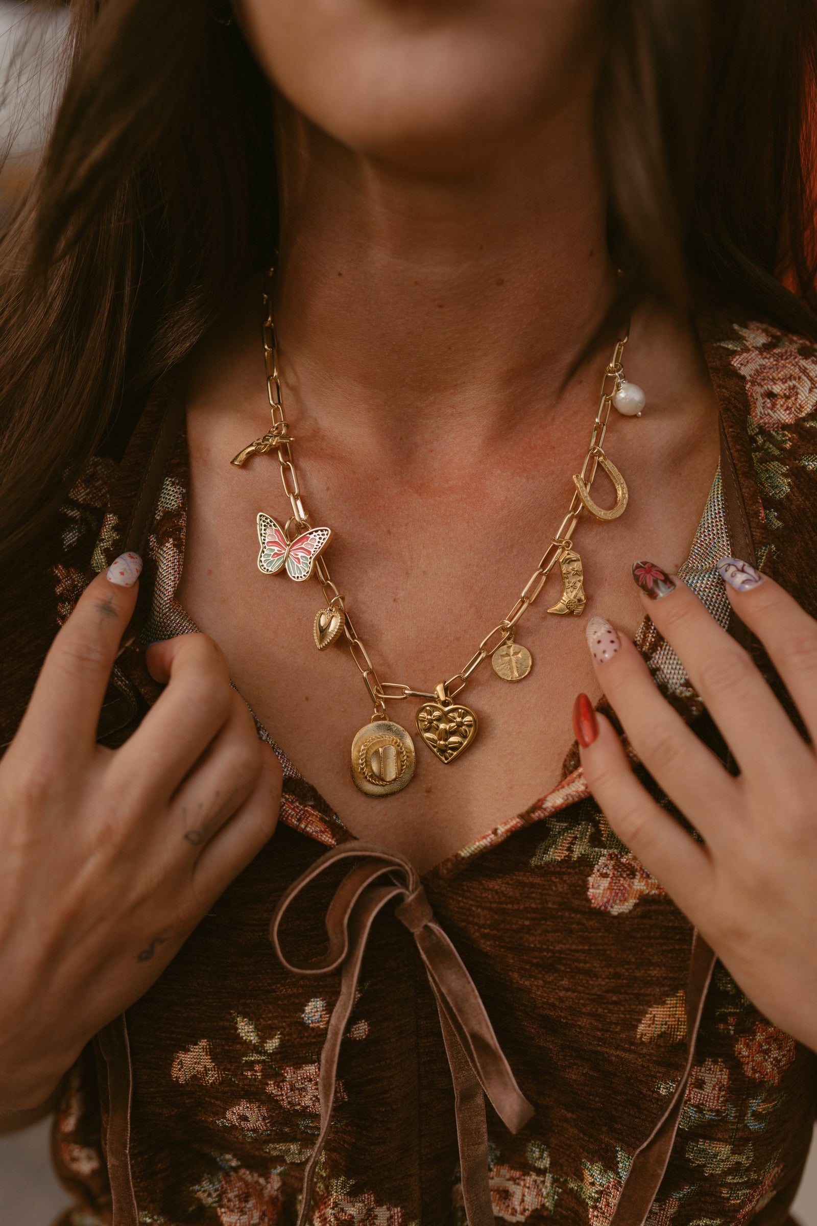Butterflies + Boots Necklace