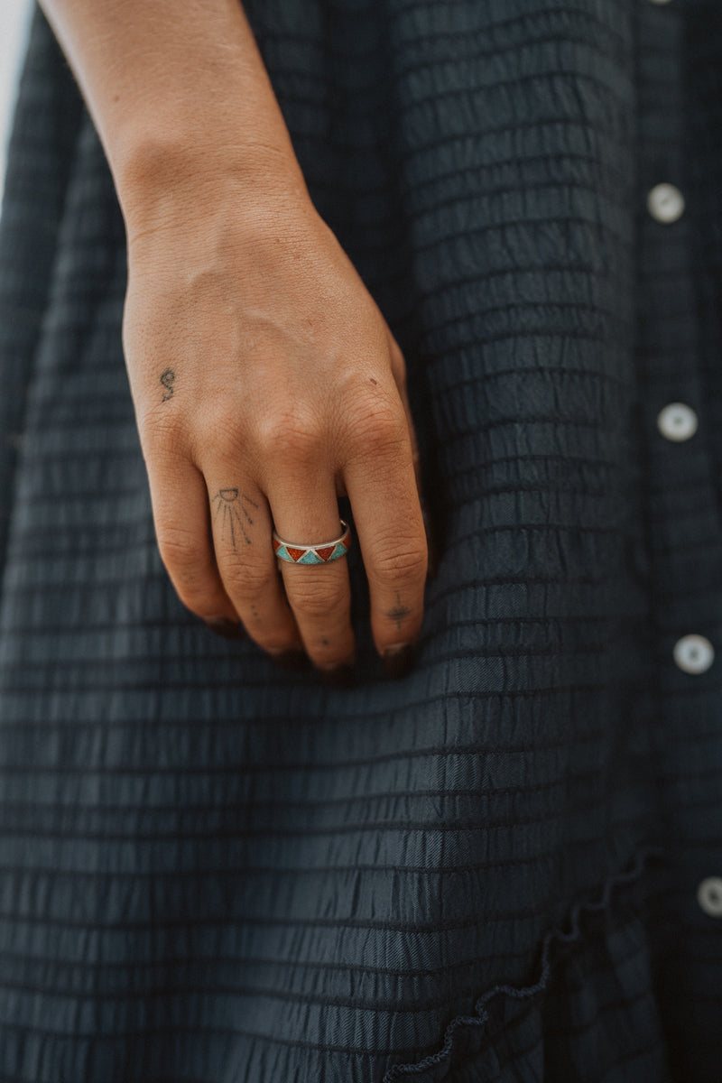 Knox Ring | Turquoise + Coral