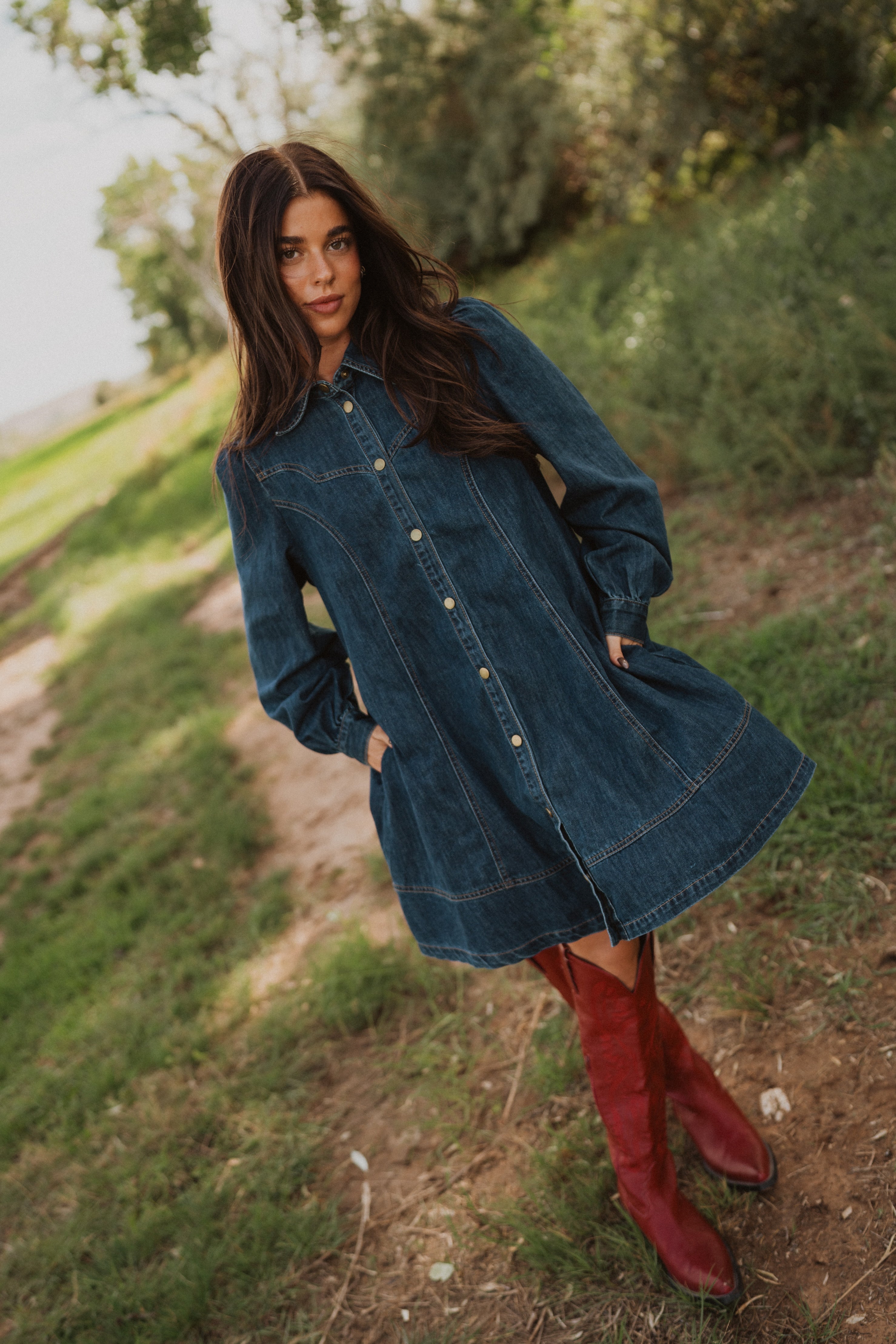 Rohana Denim Dress – Goldie Lew Jewelry