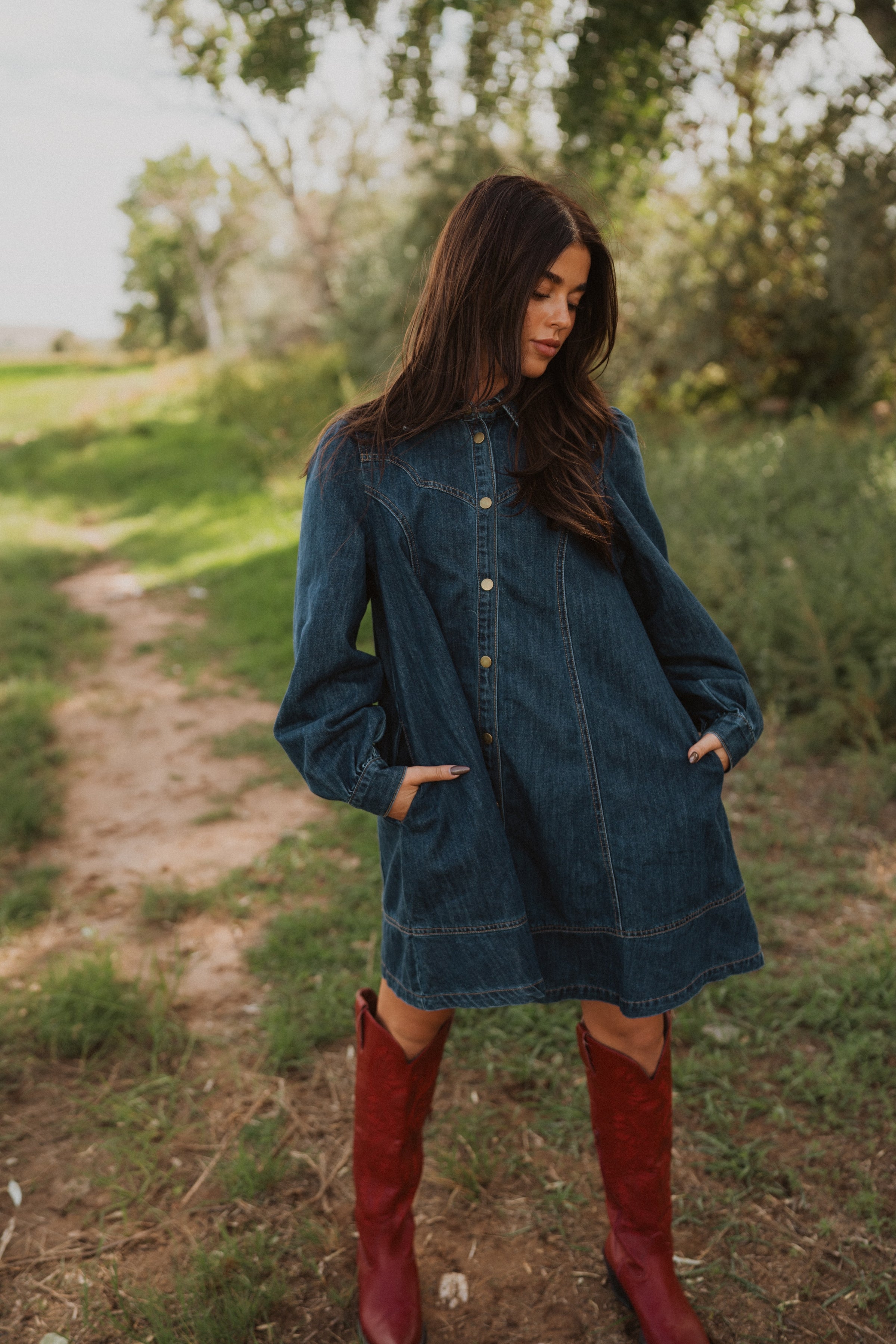 Rohana Denim Dress Goldie Lew Jewelry Rohana Denim Dress Goldie Lew Jewelry