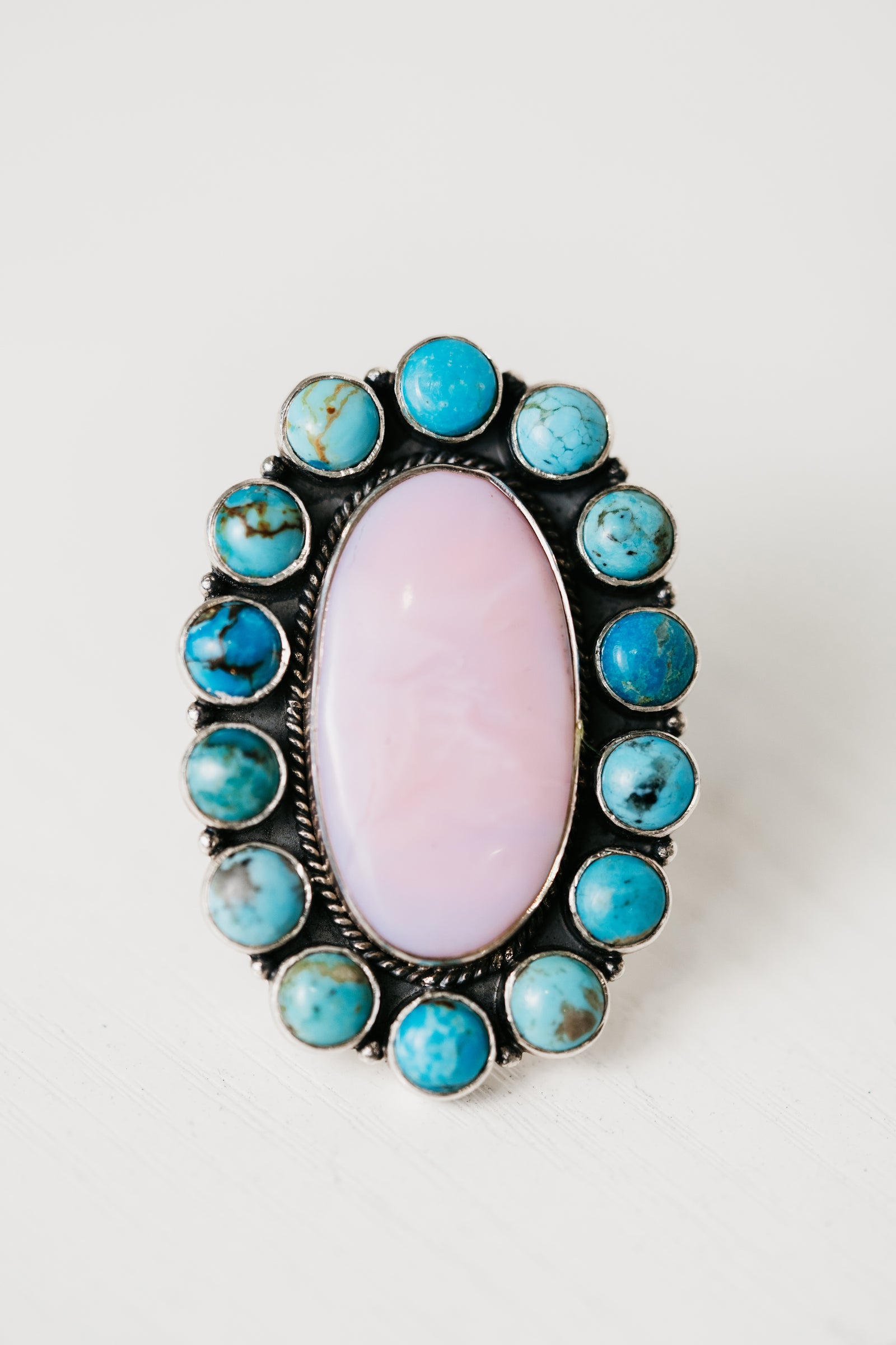 Mazzy Ring | Pink Petalite + Turquoise | #2