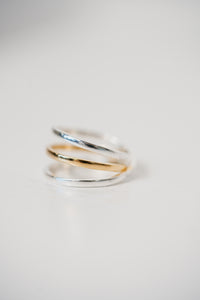 Swirl Ring | Silver + Gold