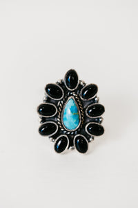Claribel Ring | Turquoise + Black Onyx