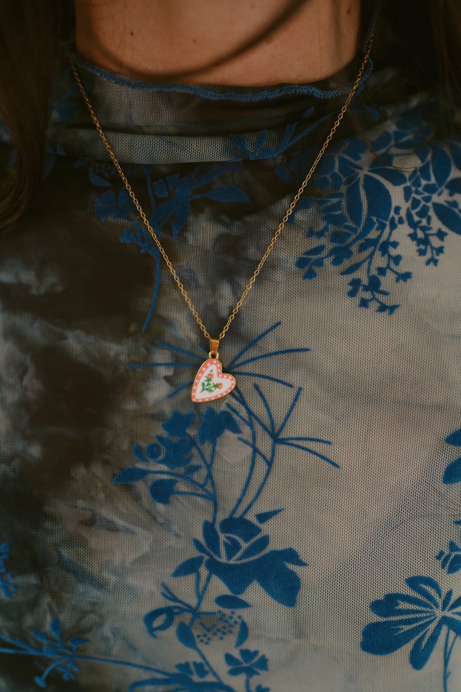 Pink Flowers Necklace