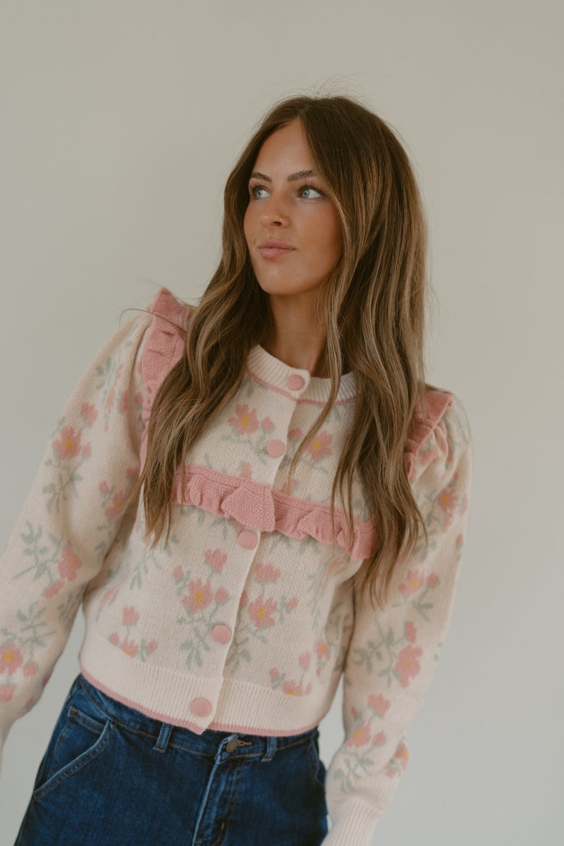 Ruffled Flowers Cardigan