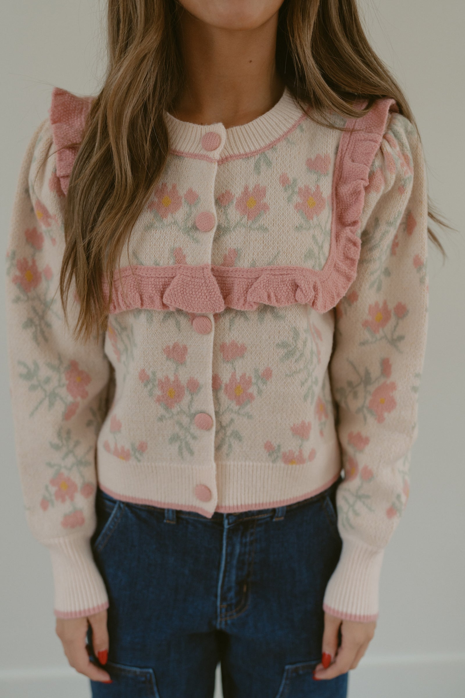 Ruffled Flowers Cardigan