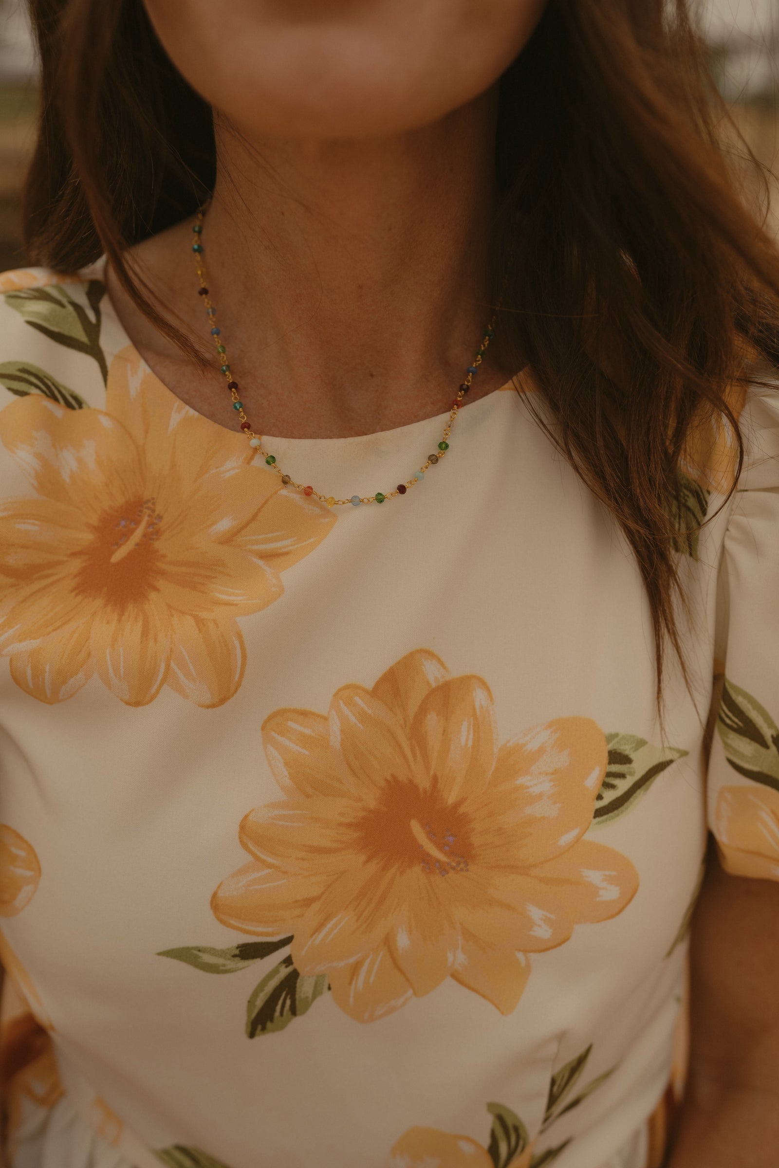 Mae Necklace | Gold + Colorful