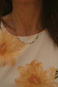 Mae Necklace | Gold + Colorful