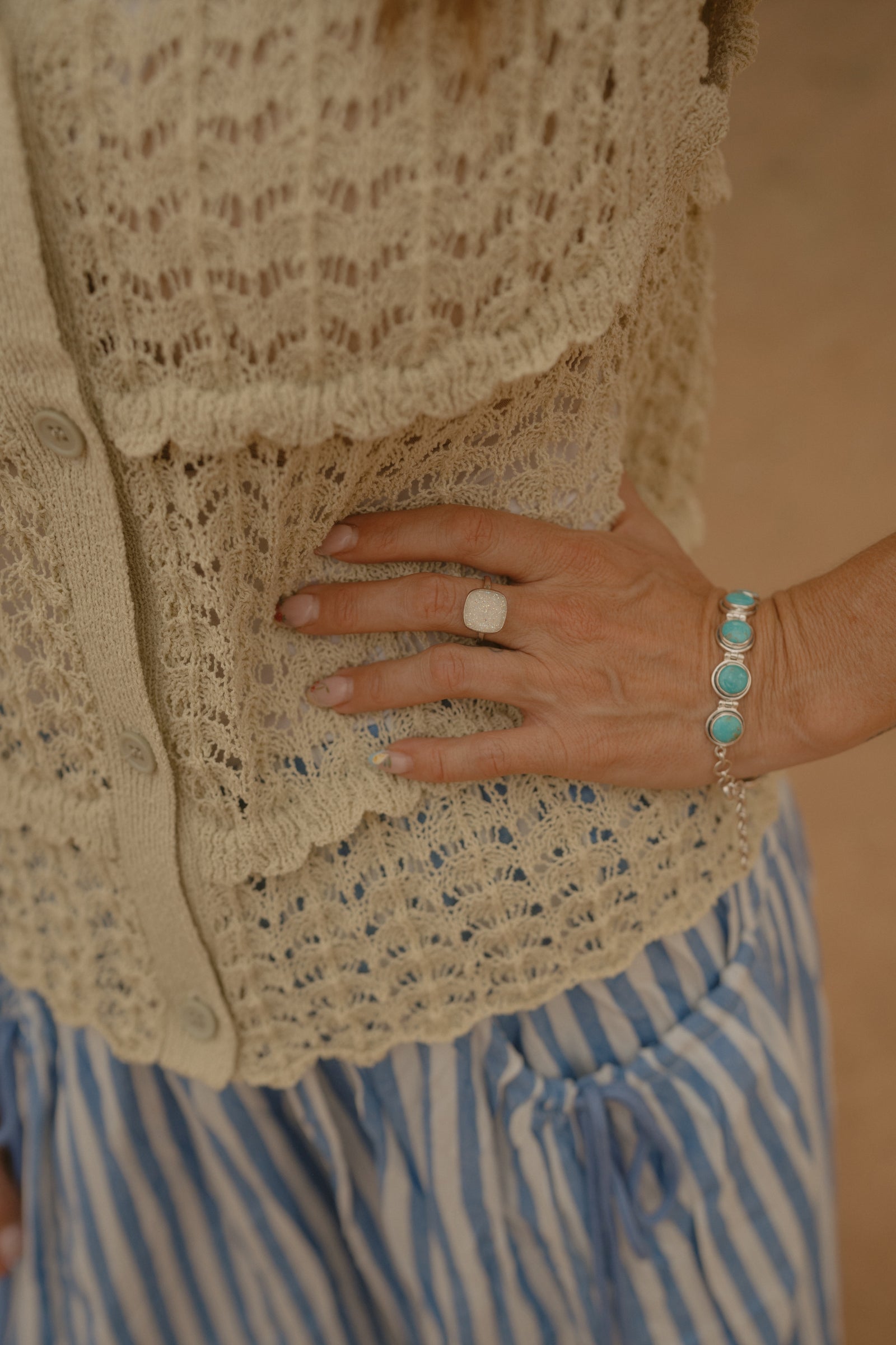 Helio Ring | Titanium Druse