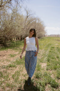 QT Flower Barrel Jeans