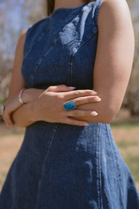Blaze Ring | Blue Apatite