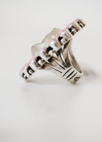 Amaryllis Ring | Pink Petalite + Druzy Quartz