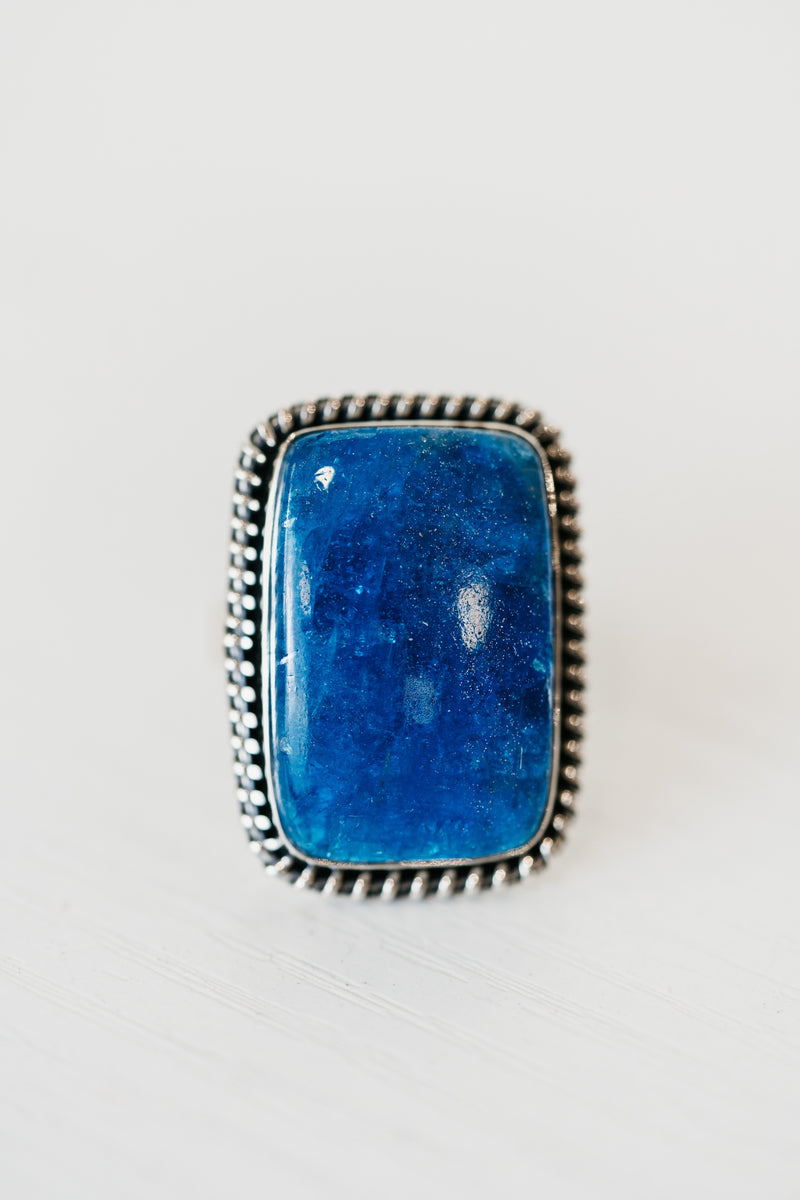 Blaze Ring | Blue Apatite