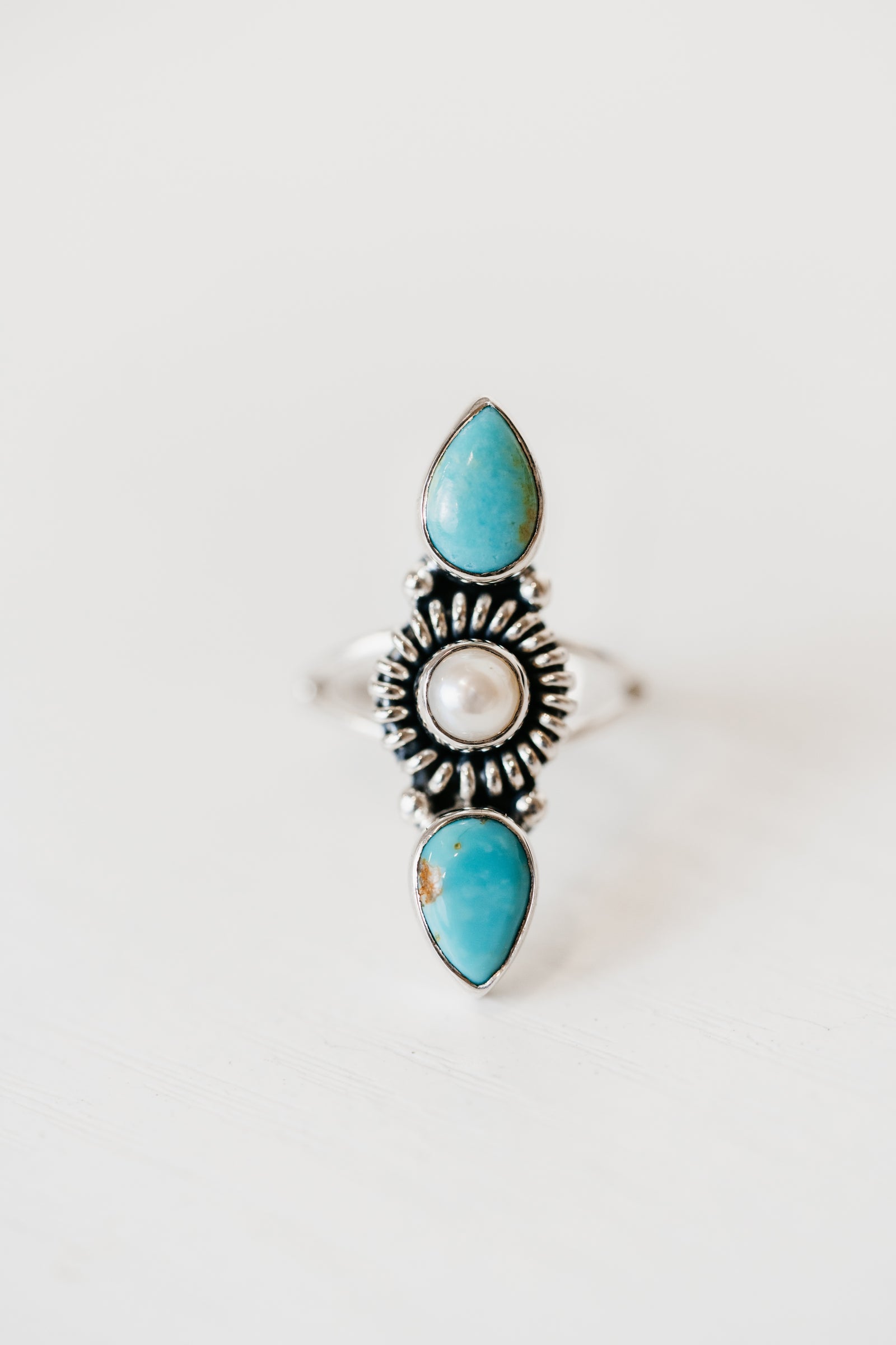 England Ring | Turquoise + Pearl