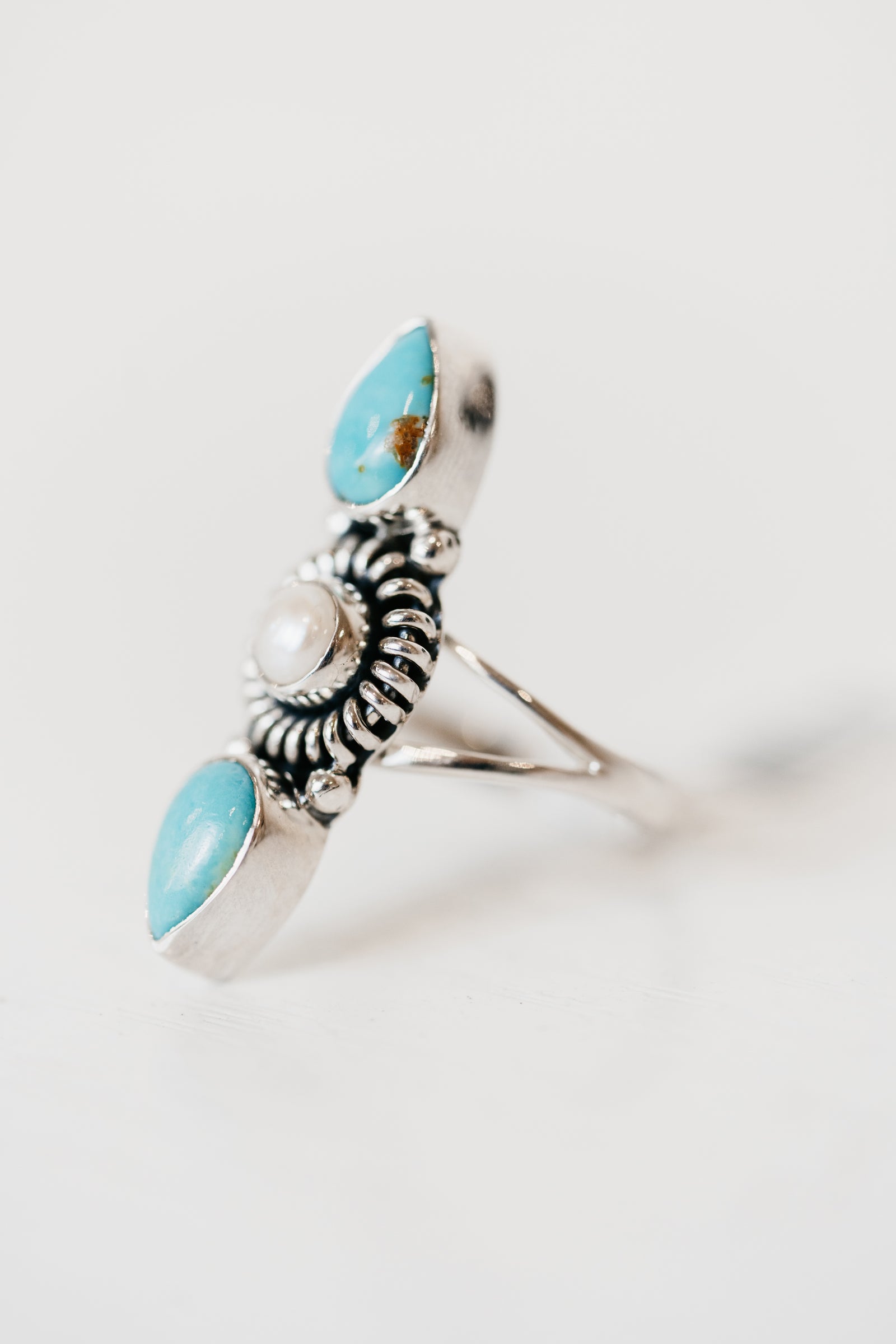 England Ring | Turquoise + Pearl