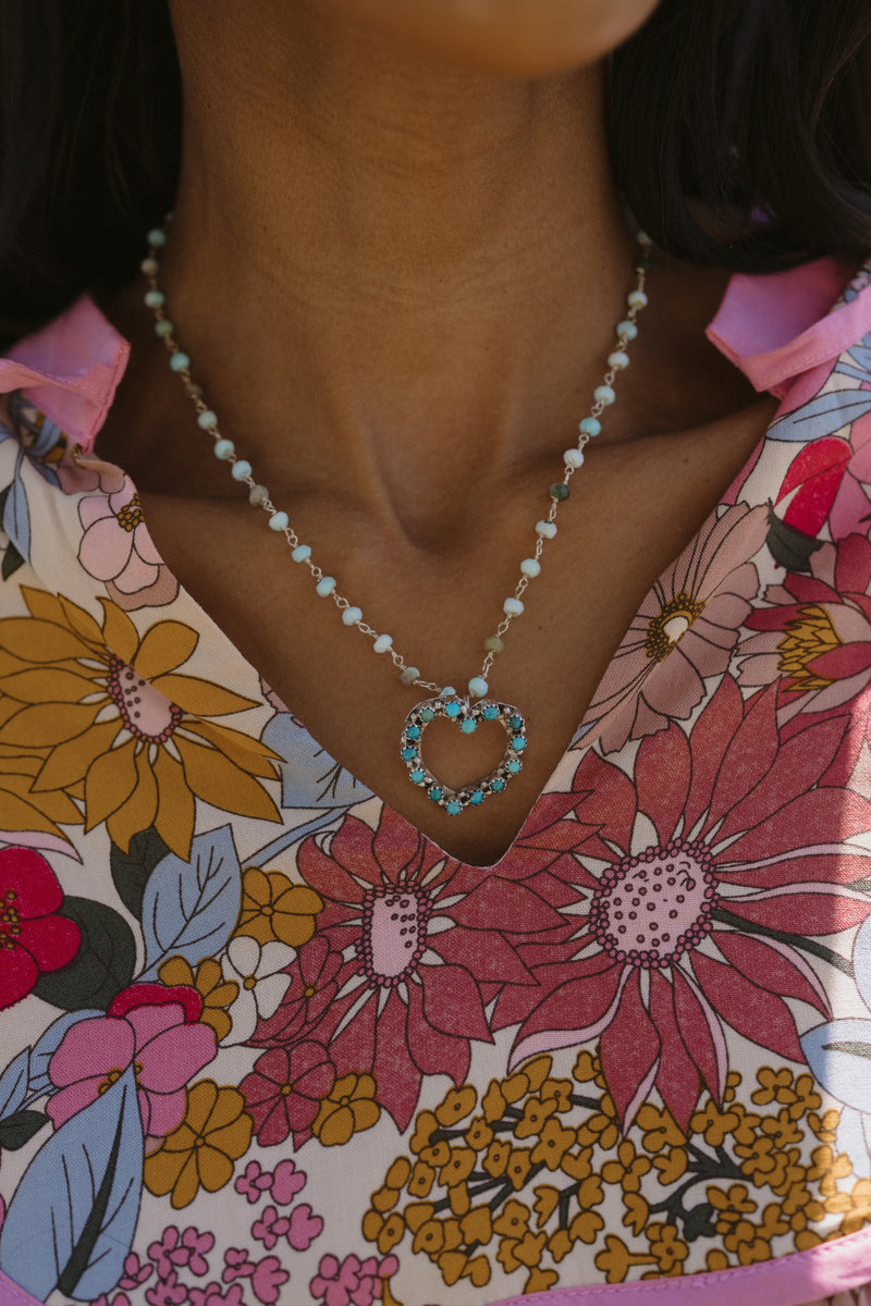 Baby Blue Heart Necklace