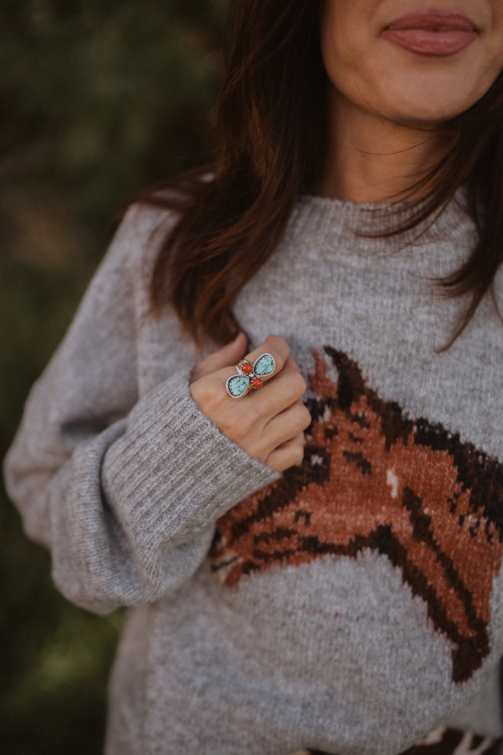 Walker Ring | Turquoise + Coral