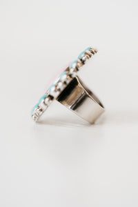 Doria Ring | Pink Petalite + Turquoise