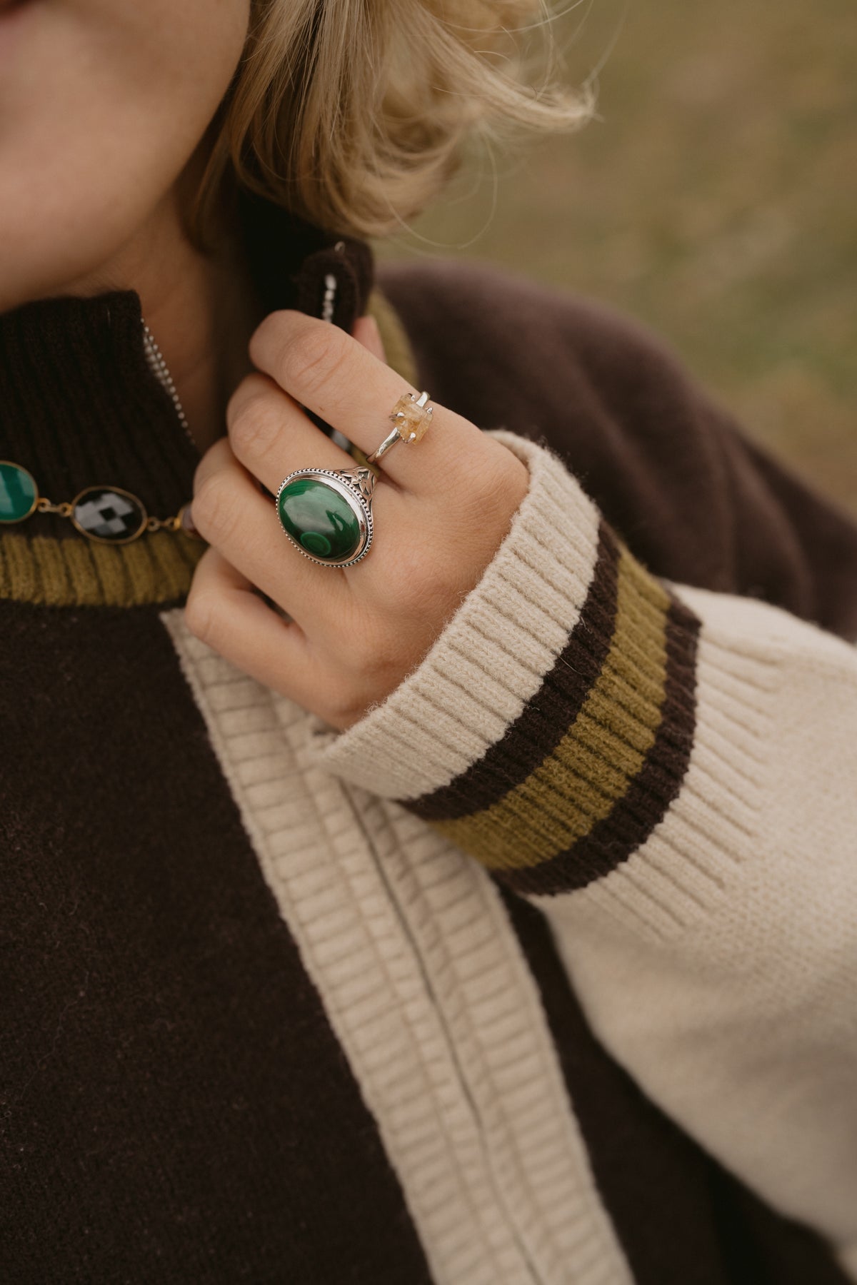 Zayabell Ring | Malachite
