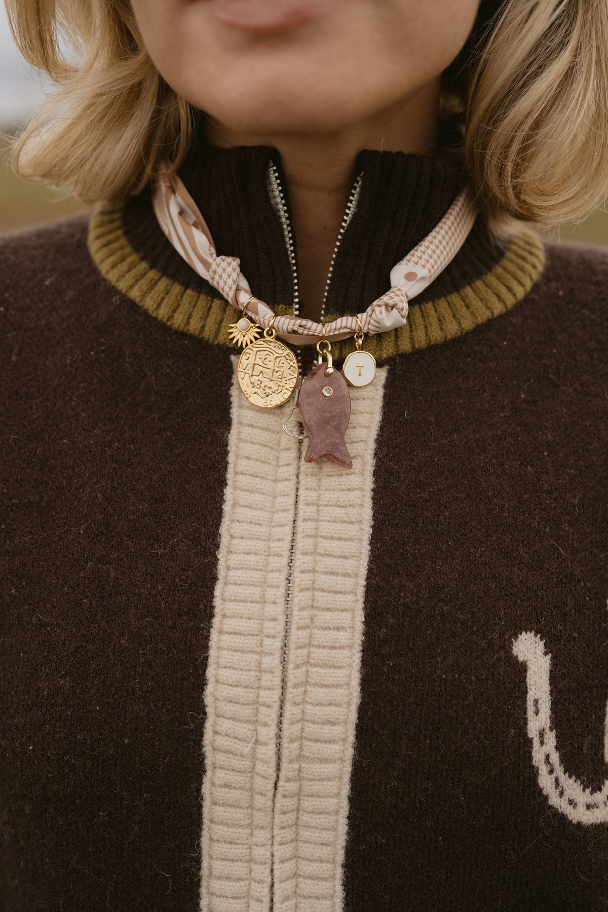 Fall Fishin Scarf Necklace