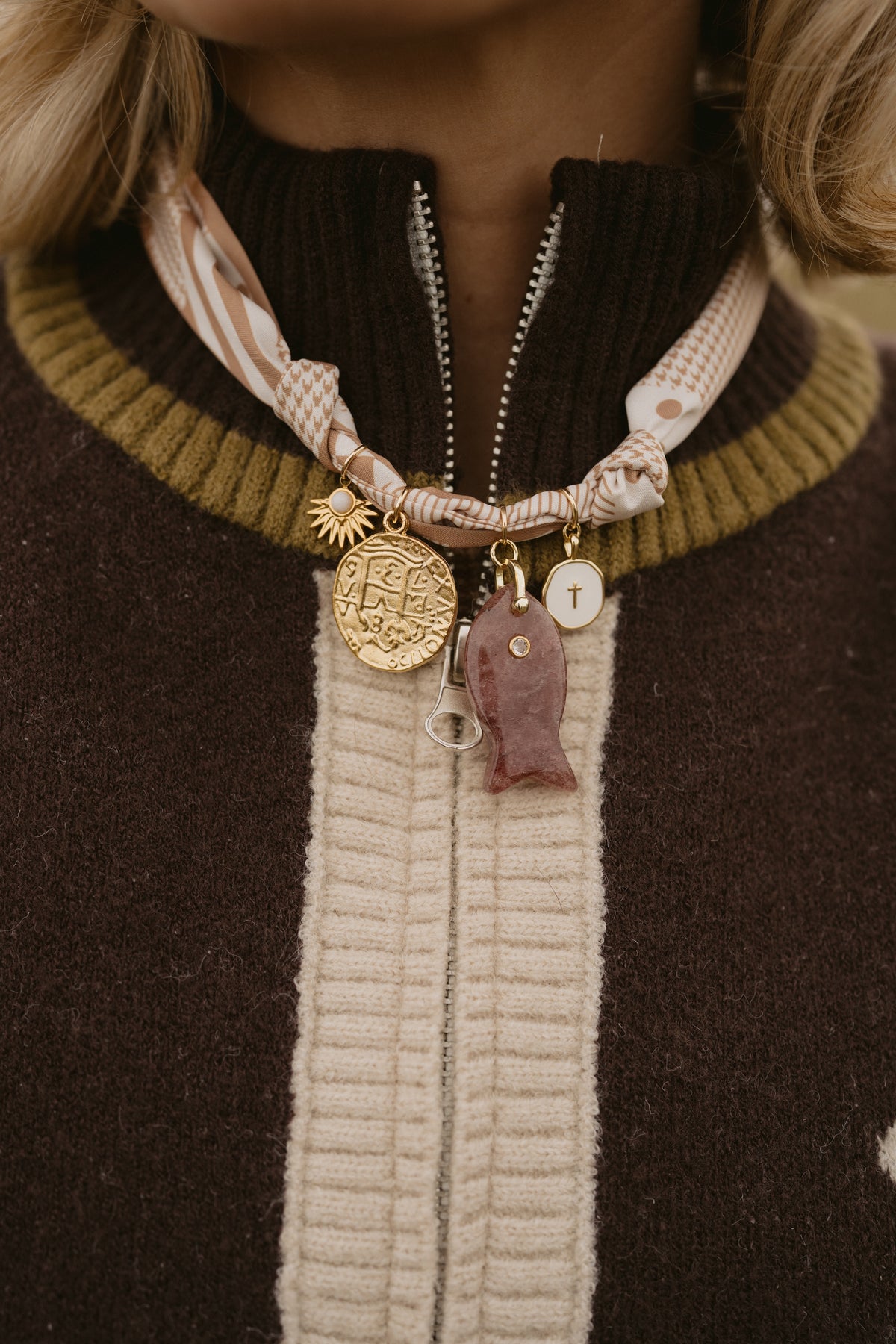 Fall Fishin Scarf Necklace