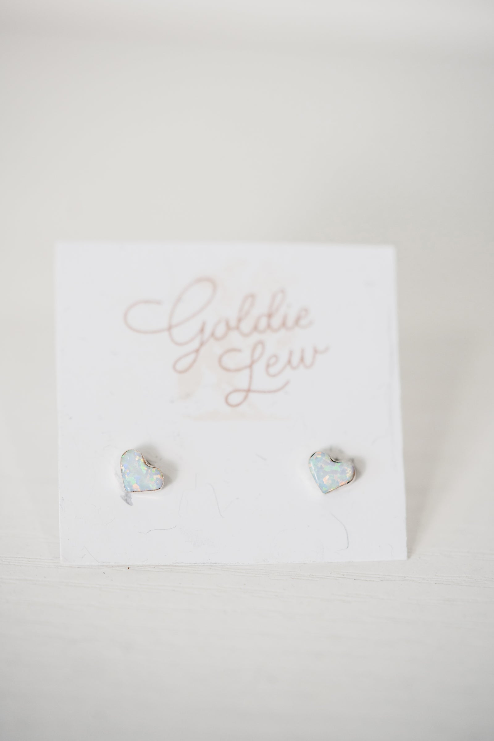 Opal Heart Studs