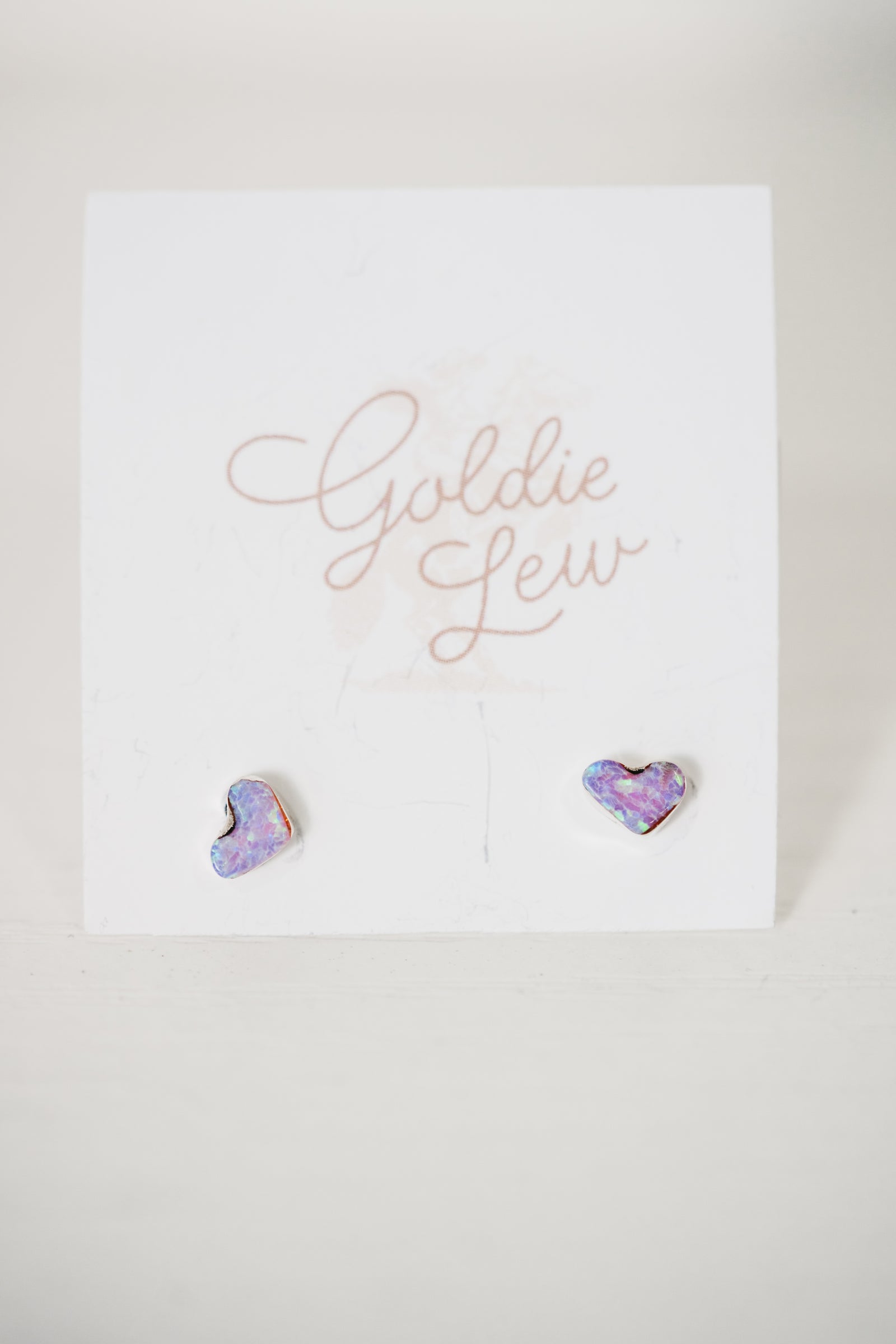 Opal Heart Studs