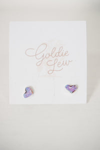 Opal Heart Studs