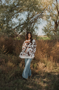 Totally Cow Print Sweater