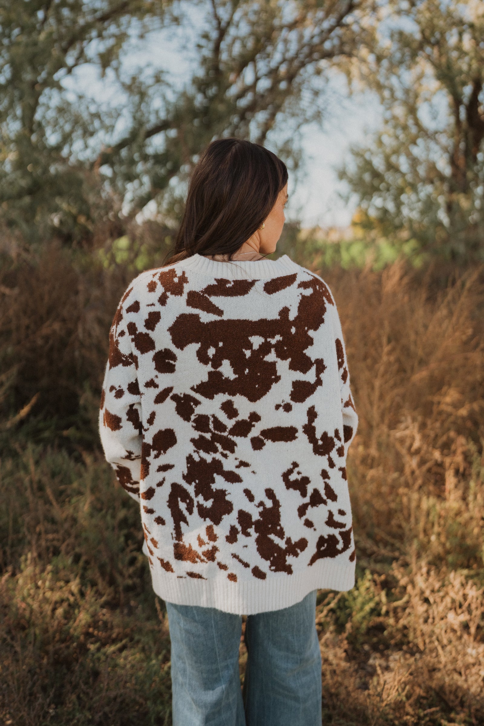 Totally Cow Print Sweater