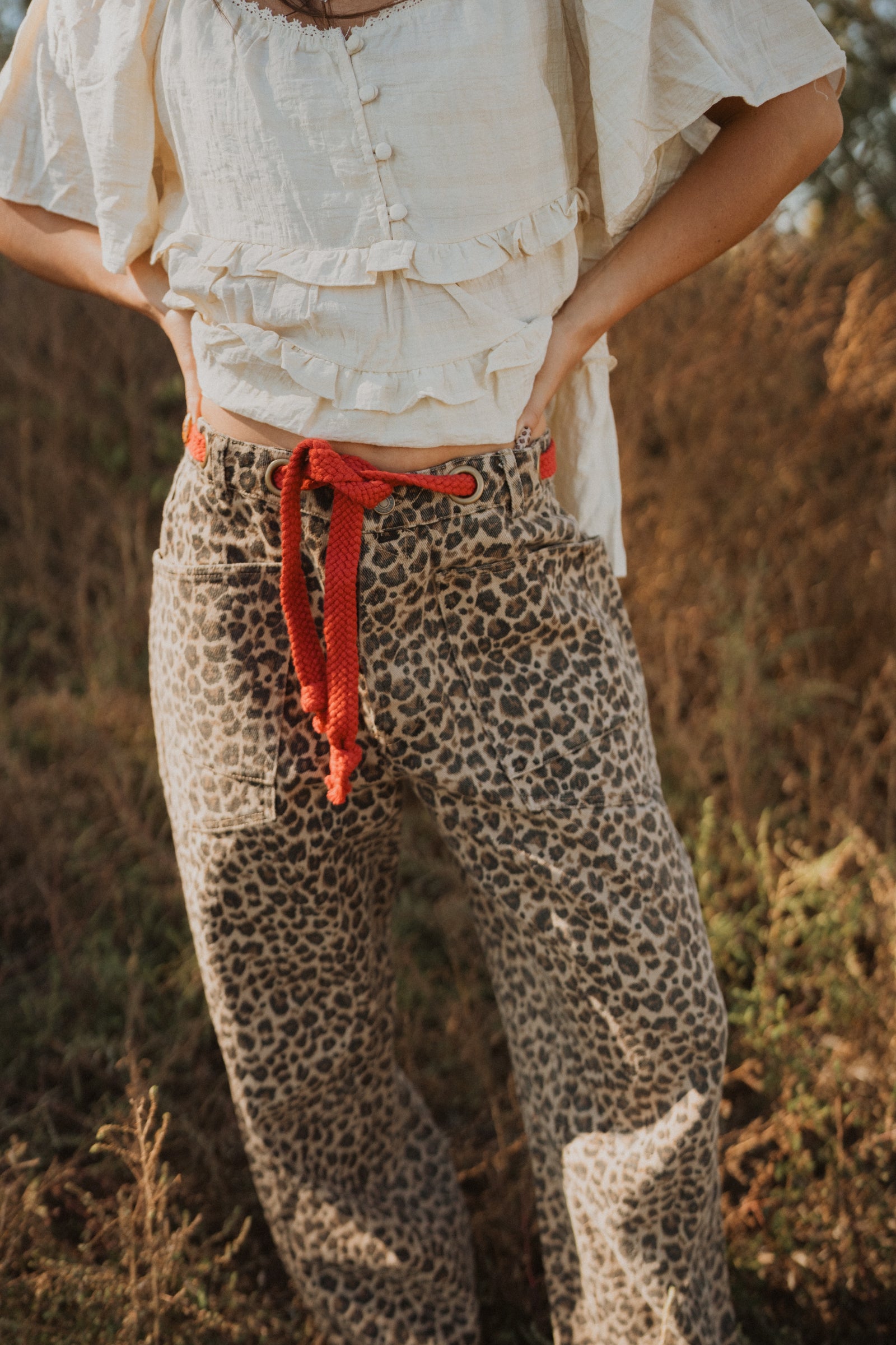 Red + Leopard Pants