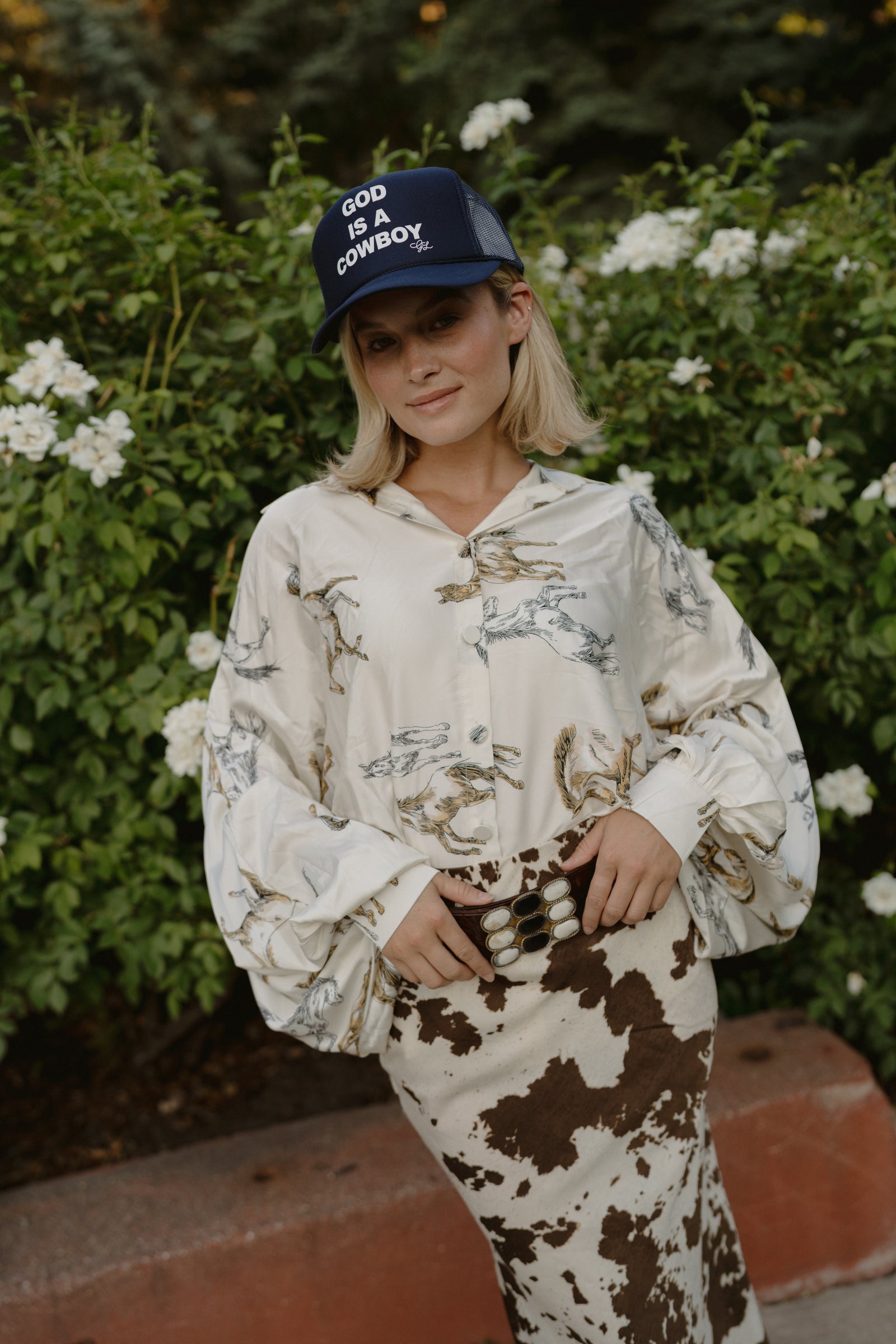 God Is A Cowboy Trucker Hat