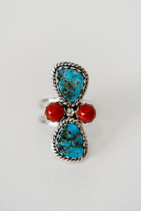 Walker Ring | Turquoise + Coral