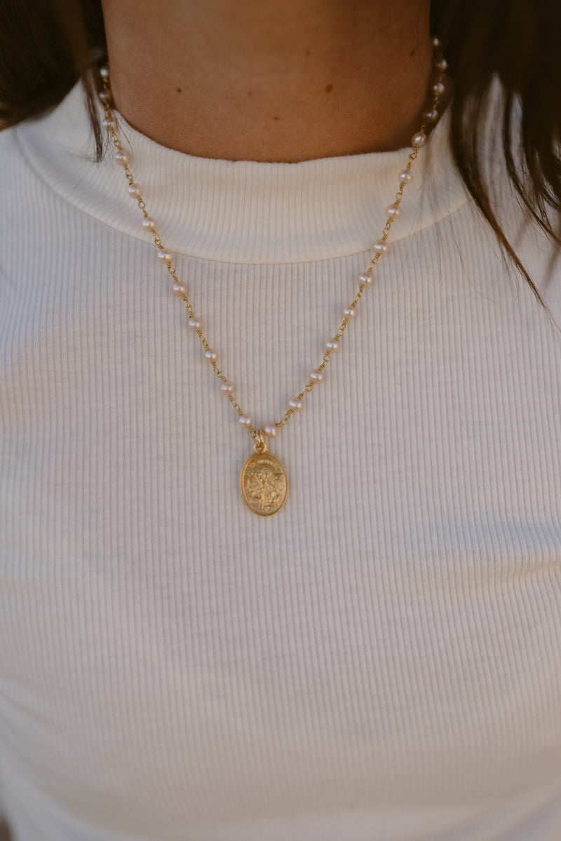 Guardian Angel Necklace | Pearl