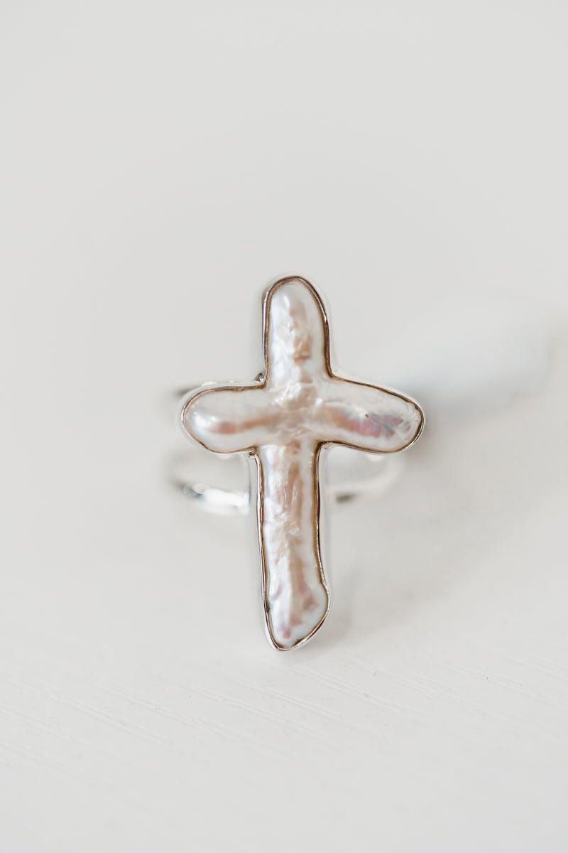 Pearl Cross Ring | #3