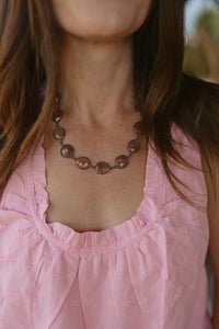 Delsie Necklace | Silver | Strawberry Quartz