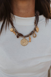 Brown All Around Charm Necklace