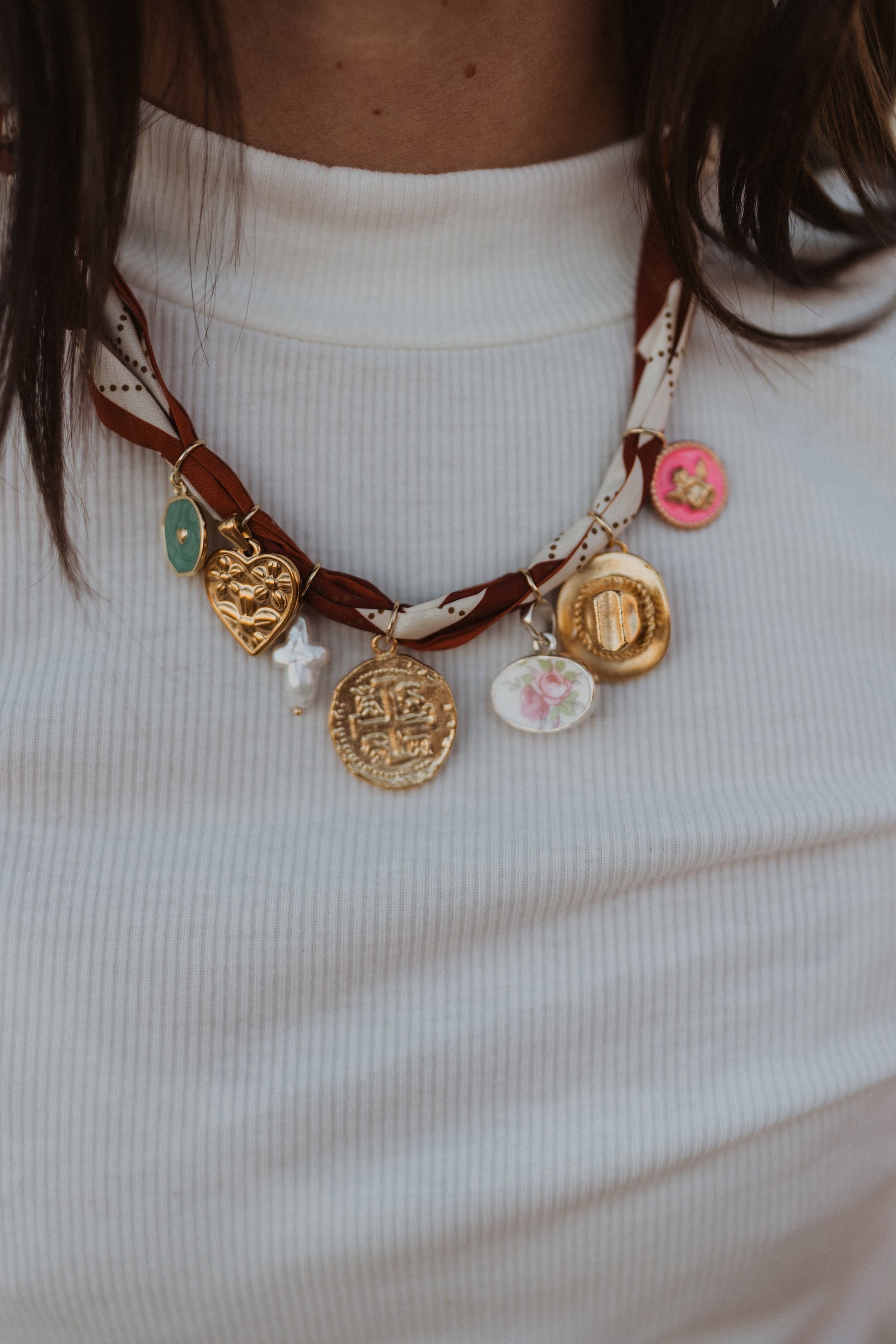 Diamond Rust Charm Necklace