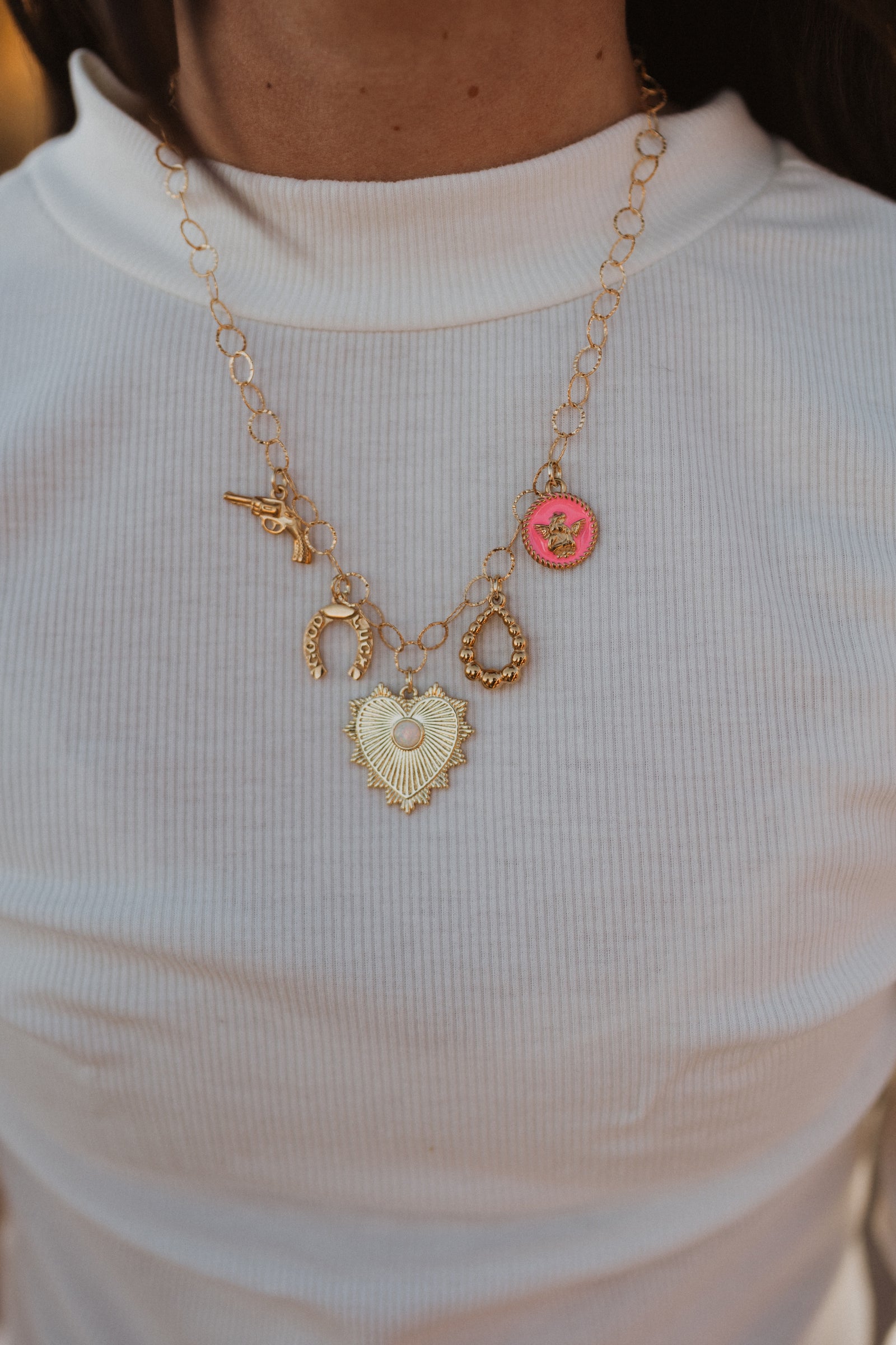 Pop of Pink Charm Necklace