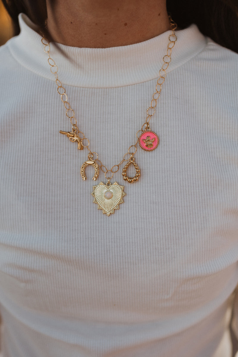 Pop of Pink Charm Necklace