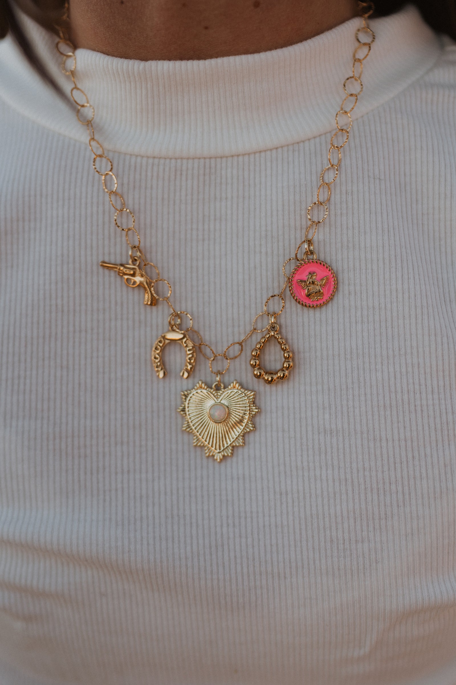 Pop of Pink Charm Necklace