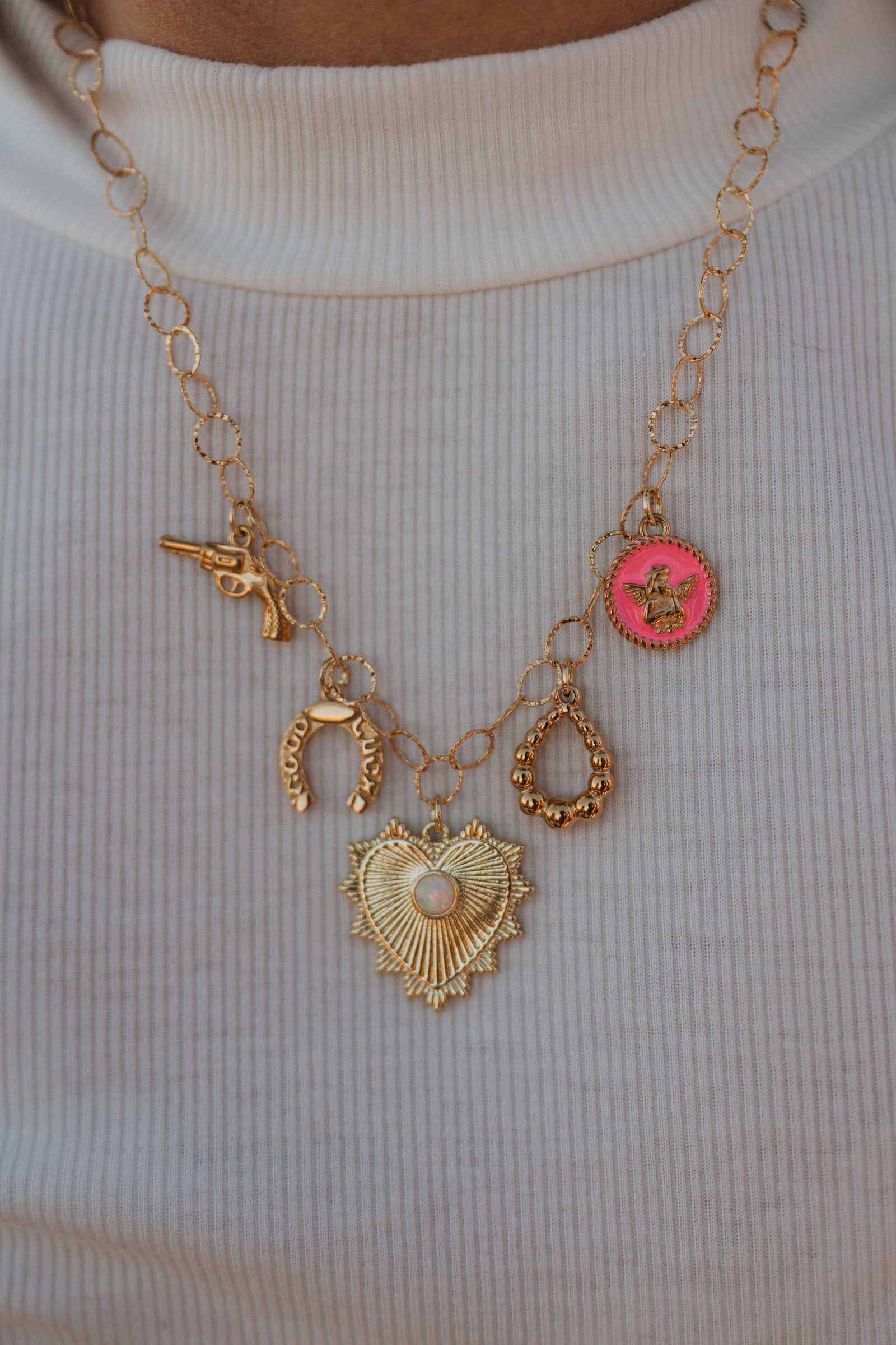 Pop of Pink Charm Necklace