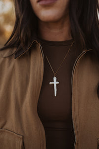 Mother of Pearl Cross Necklace