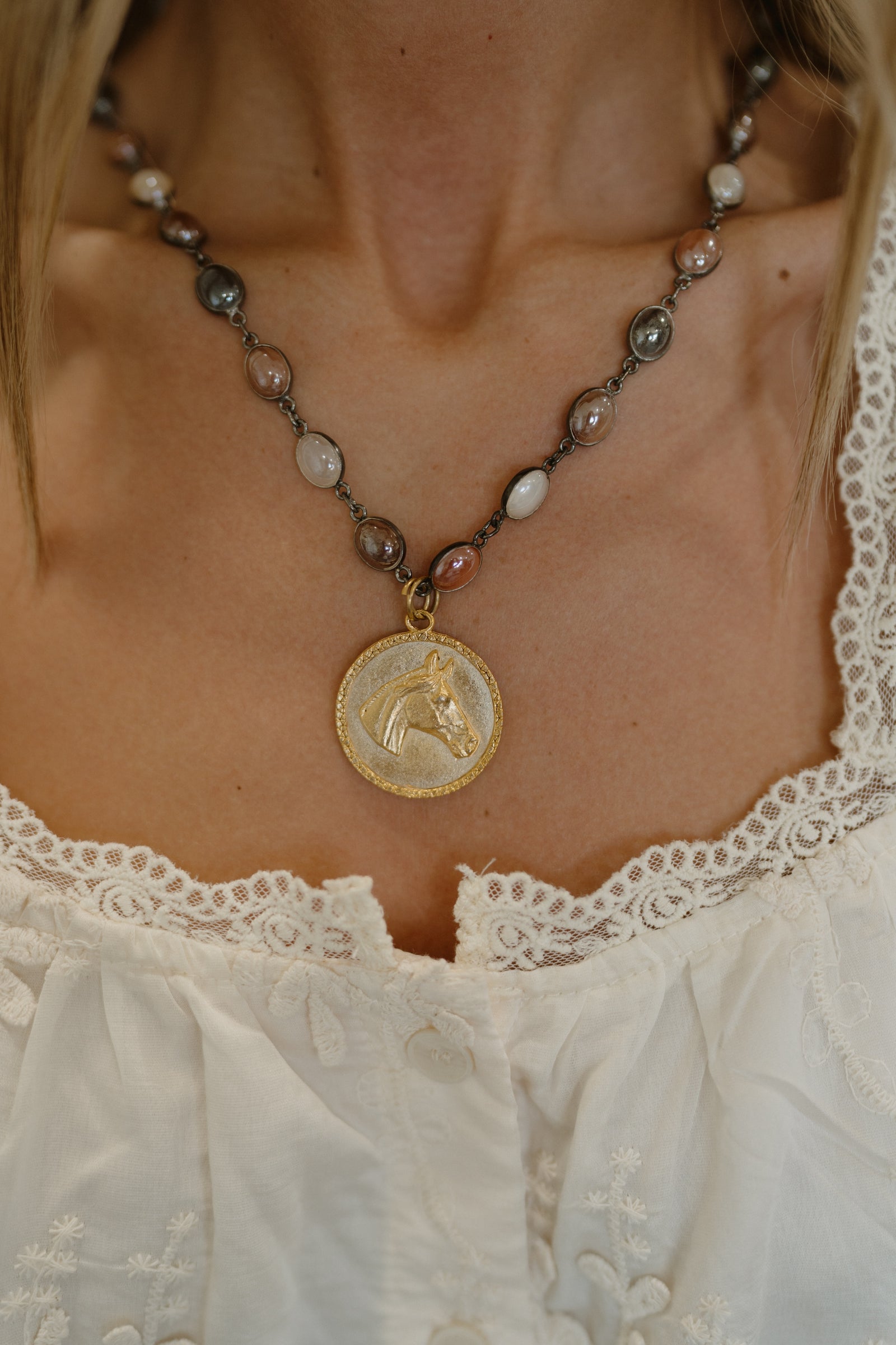 El Caballo Necklace | Multi Moonstone