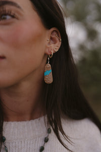 Evangeline Earrings | #1 | Turquoise + Brown