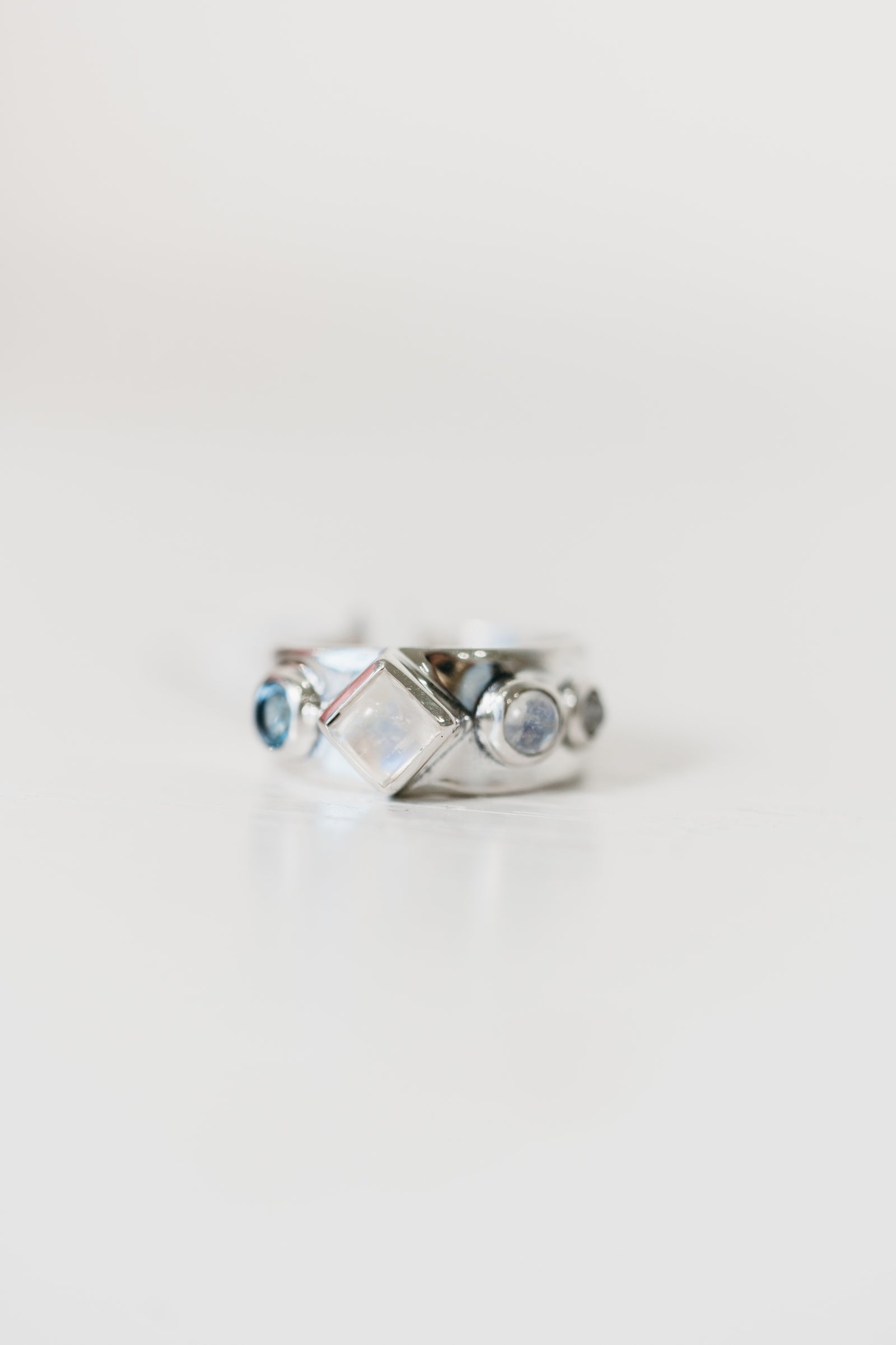 Sparks Fly Ring | Moonstone + Blue Topaz
